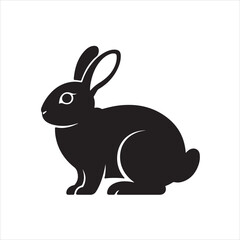 black rabbit vector illustration