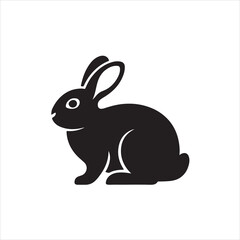 black rabbit vector illustration
