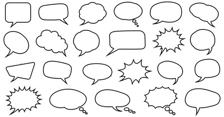 Fototapeta premium Collection of various speech bubbles and thought clouds