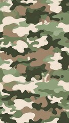 Fototapeta premium Digital camouflage pattern design featuring various green and tan colors
