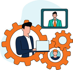 Business team workflow concept