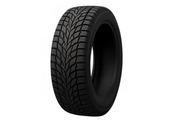 Winter automobile tire showcasing deep tread patterns, providing enhanced grip for safe driving on snowy and icy roads