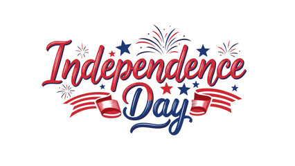 Independence Day festive design with fireworks and stars  