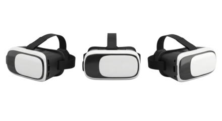 virtual reality headsets with sleek design and adjustable straps isolated transparent background