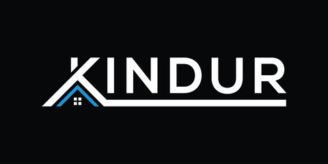 text kindur logo design font, business for real estate construction graphic vector icon