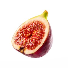 Fresh sliced fig isolated on a white background.

