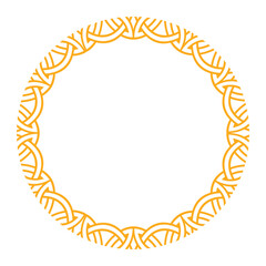 Circular frame with intricate celtic and nordic patterns, perfect for traditional design elements.