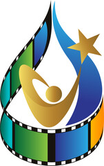 Illustration art of a Creative Film Awards logo with isolated background