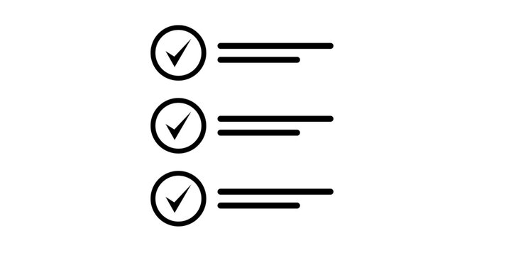 Checkmarks on a checklist with blank lines for tasks - Powered by Adobe