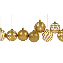 Christmas and New Year Decorative PNG Elements with Transparent Background