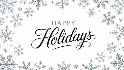 Beautiful Happy Holidays Snowflake Frame Graphic © dale