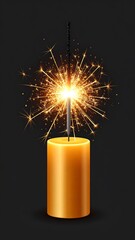 Sparkler candle on dark background