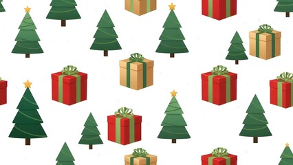 set of christmas trees