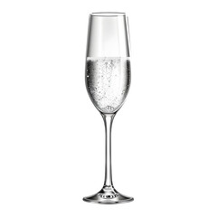 Glass of Champagne on White Background