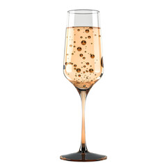 Sparkling Champagne Glass with Bubbles