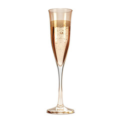Slim Champagne Flute with Golden Bubbles