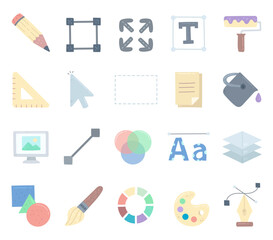 Tool application interface set in scandinavian style for enhancing diverse editing workflows with practical symbols supporting illustration tasks across graphic projects in design