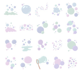 Soap bubble set in scandinavian style for showing for creating soft airy compositions featuring gentle floating forms inspired for your illustration and designs projects