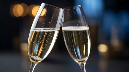 Luxury Champagne Toast Celebration with Clinking Glasses