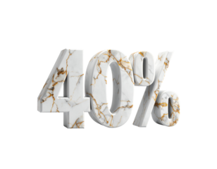 3D Forty Percent Marble Numbers With Gold Veins On Black Keywords: 40 percent, forty percent, percentage, sale, discount