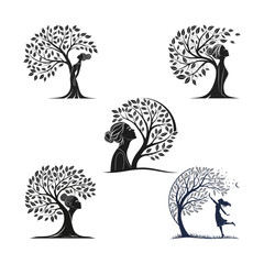 Fototapeta premium Woman Tree SVG