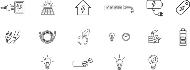Fototapeta premium A collection of various icons and symbols in a grid layout