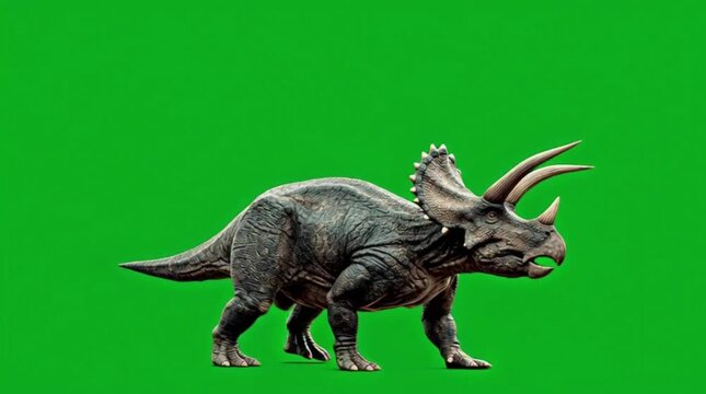 Green screen dinosaur illustration of a cartoon animal, a dinosaur ready for compositing