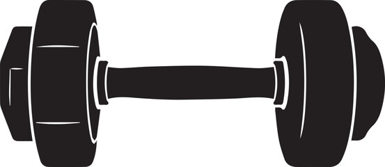 Dumbbell silhouette for fitness and weightlifting on transparent background exercise