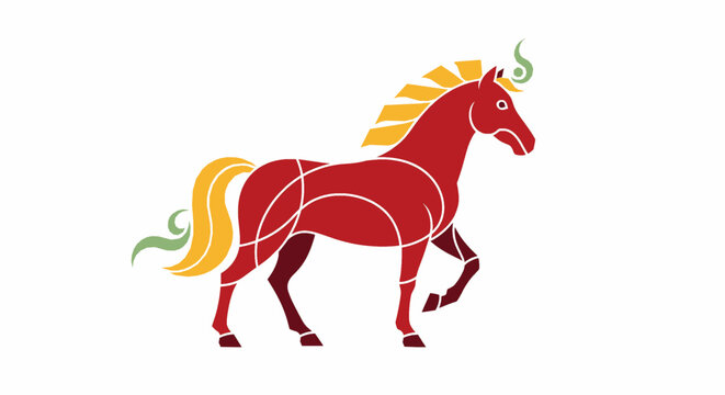 Abstract Fire Horse Chinese Zodiac Modern Vector