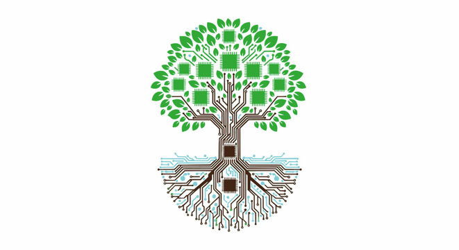 Tree of Life Green Technology Sustainability Vector