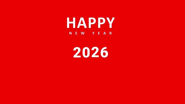 2026 New Year road trip travel and future vision concept . Nature landscape with highway road leading forward to happy new year. Motion graphics of year change concept.