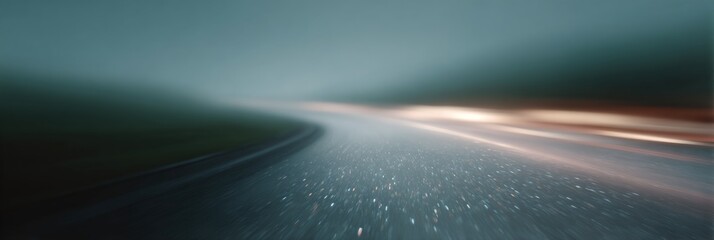 Blurry shot of a road with raindrops on it
