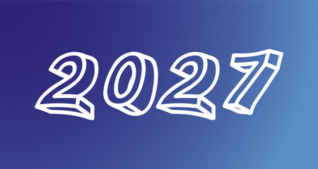 2027 Happy New Year Background Design. Greeting Card, Banner, Poster. Vector Illustration.