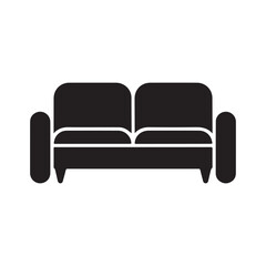Minimalist Sofa Icon &ndash; Couch Furniture Symbol for Living Room, Interior Design, Home Decor, and Furniture Branding.