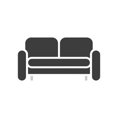 Minimalist Sofa Icon &ndash; Couch Furniture Symbol for Living Room, Interior Design, Home Decor, and Furniture Branding.