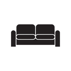 Minimalist Sofa Icon &ndash; Couch Furniture Symbol for Living Room, Interior Design, Home Decor, and Furniture Branding.
