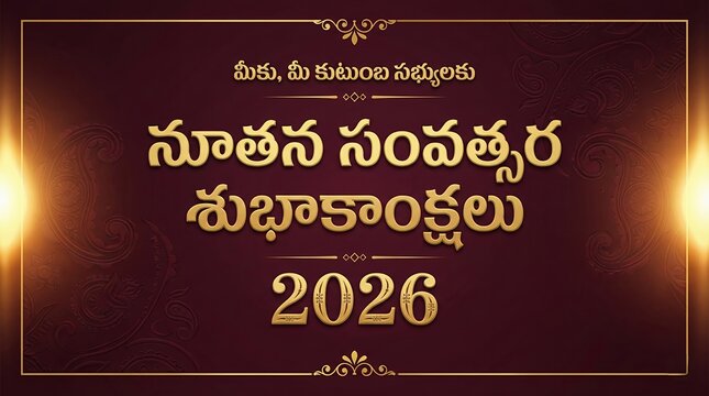 New year poster in telugu, telugu new year wishes