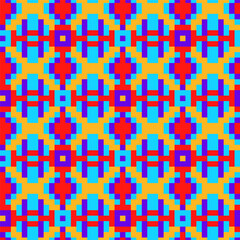 Mexican multicolored Latin American background in the form of blue and yellow-red squares