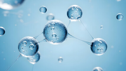 Molecular structure of water, abstract science background of H2O molecule