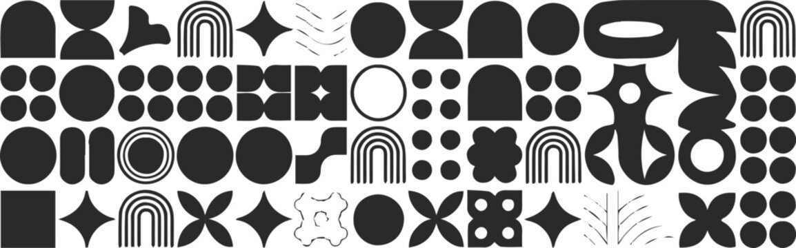 geometric decorative motif grid of shapes lines and symmetry