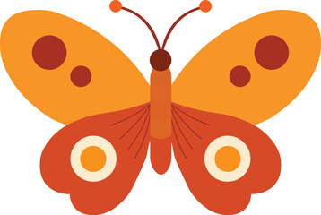 Vibrant orange butterfly with distinctive markings