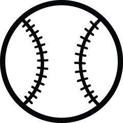 Simple black and white baseball icon illustration