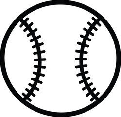 Simple black and white baseball icon illustration