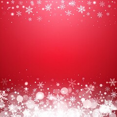 red christmas background with snowflakes