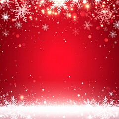 red christmas background with snowflakes