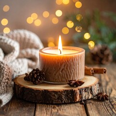 christmas still life with candle