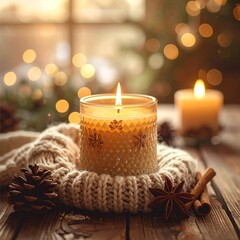 christmas still life with candle