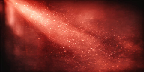 An abstract red and white space background featuring a bright nebula and starry cosmos within a deep dark universe © Md