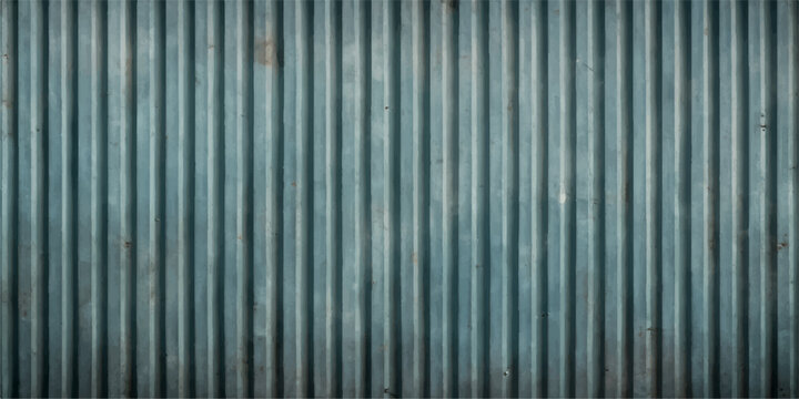 Seamless blue and silver abstract metal background with a corrugated steel texture featuring industrial gray striped lines and a metallic surface pattern for a modern wall wallpaper design