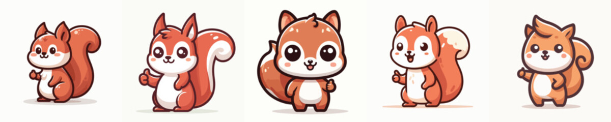 Fototapeta premium cute squirrel vector giving thumbs up